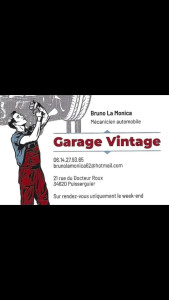 Photo de galerie - Ma carte de visite n’hésite pas à aller voir mes prestations sur Google 
Garage vintage Puisserguier 