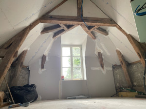 Photo de galerie - Habillage de poutres en placo plâtre 