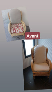 Photo de galerie - Création des housses sur mesure pour un fauteuil.