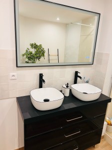 Photo de galerie - Meuble salle d’bain  et miroir 