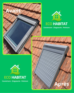 Photo de galerie - Pose de volet roulant solaire Velux à Cholet 