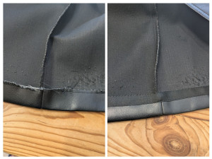 Photo de galerie - Réparation et renfort d'un ourlet de jupe