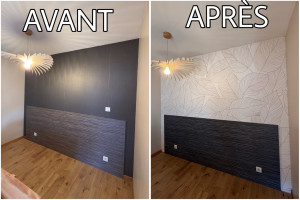 Photo de galerie - •	Avant / Après : une transformation qui change totalement l’ambiance de la pièce.