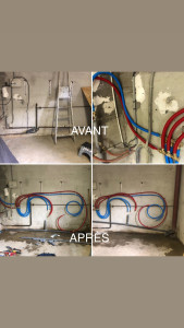 Photo de galerie - Installation d arrivé d eau avec évacuation sur future salle de bain 