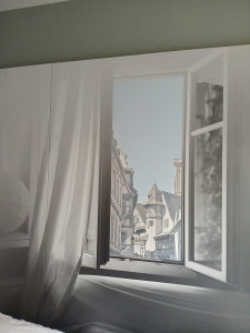 Photo de galerie - Pose d'un poster trompe l'oeil