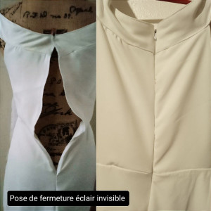 Photo de galerie - Retouche : Pose de fermeture éclair invisible au dos de la robe