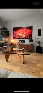 Photo de galerie - Création Home cinéma intégré , travaux complet placo, isolation, peinture , et installation du matériel, ainsi que toute la décoration