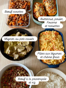 Photo de galerie - Exemple de batchcooking réalisé chez des clients