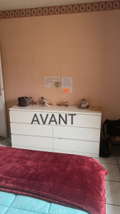 Photo de galerie - Rénovation complète d'une chambre. Peinture, tapisserie, dressing.
