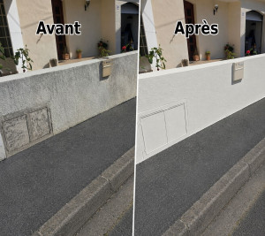 Photo de galerie - Avant , Après peinture d'un muret 