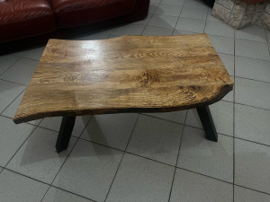 Photo de galerie - Fabrication table basse chêne&frêne 