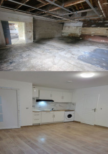 Photo de galerie - Apparemment tout démolition et refait nouvelle apparemment avec isolation placo et sols nouvelle design cuisine et salle de bain avec très bon finition 