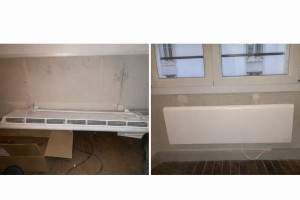 Photo de galerie - Fixation d'un radiateur avec des chevilles adaptées qui était tombé du mur.