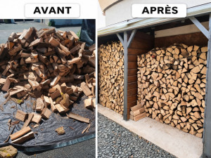 Photo de galerie - Rangement 6 stères de bois. Fait à cravans