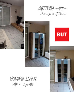 Photo de galerie - Montage de Vitrine Cartesia Moderne Living 2 portes. 