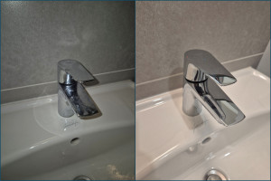 Photo de galerie - Robinet évier avant/après