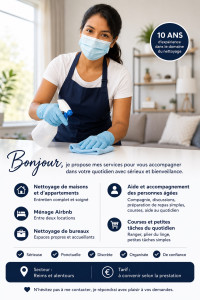 Photo de galerie -     Intervention de ménage à domicile. * Service de nettoyage soigné et de qualité. * Ménage de maisons, appartements et Airbnb. * Travail propre, soigné et organisé.