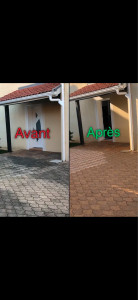 Photo de galerie - Traitement toiture,démoussages dallage, etc.