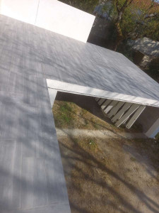 Photo de galerie - Réalisation d'un agrandissement de terrasse béton enduit et carrelage