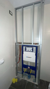 Photo de galerie - Installation wc suspendu geberit plus raillage pour le placo 