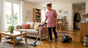 Photo de galerie - Auxiliaire de vie réalisant l’entretien du domicile, illustrant nos services de ménage et d’aide au maintien d’un logement propre et agréable.