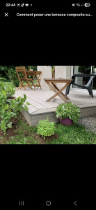 Photo de galerie - Installation de terrasse en lames composites, résistantes et faciles d’entretien.