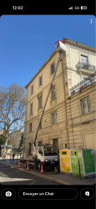 Photo de galerie - Réparation du toiture avec nacelle 