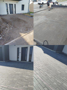 Photo de galerie - Réalisation d'un pavage 42x12 anthracite 