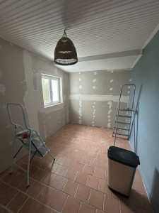 Photo de galerie - Doublage ( rails, montant, isolation, première passe d’enduits)
