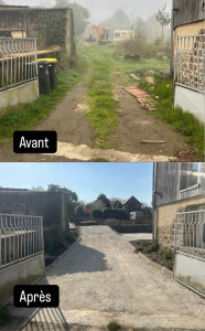 Photo de galerie - Terrassement /pose de bordure / empierrement