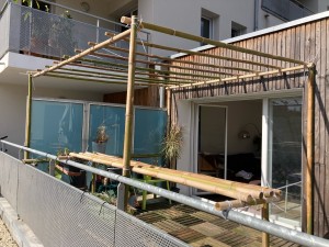Photo de galerie - Construction d’une pergola en bambou