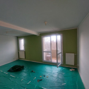 Photo de galerie - Mise en peinture blanche et couleur.