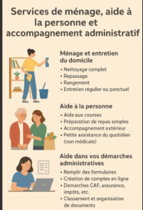 Photo de galerie - Services de ménage, aide à la personne et accompagnement administratif