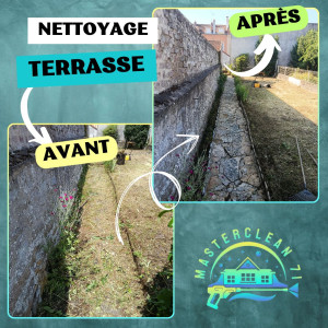 Photo de galerie - Avant Après d'un nettoyage de terrasse 