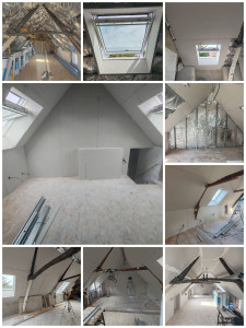 Photo de galerie - Isolation des combles habillage de Velux pose du placo pour une très belle maison de vacances