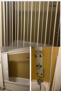 Photo de galerie - Montage pare-douche accordéon 