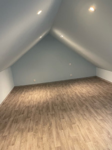 Photo de galerie - Pose parquet et peinture mur et plafond 