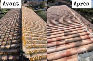 Photo de galerie - Décapage de la toiture à haute pression
