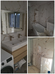 Photo de galerie - Rénovation complète salle de bain,mur, carrelage, plomberie...