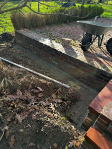 Photo de galerie - Création de fondation + reprise maçonnerie terrasse 