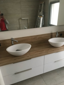 Photo de galerie - Pose meuble double vasque