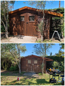 Photo de galerie - Rénovation d'un abri de jardin en bois. 