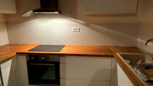 Photo de galerie - Pose en chevron de faïence 