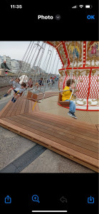 Photo de galerie - J ai réalisé le plancher et les chaises volantes en bois du manège du Touquet paris plage 