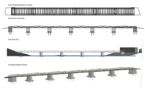Photo de galerie - Modélisation d'un pont en treillis métallique traversant la Loire à Tours