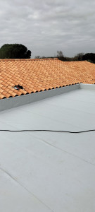 Photo de galerie - étanchéité en membrane PVC d'un toit terrasse 