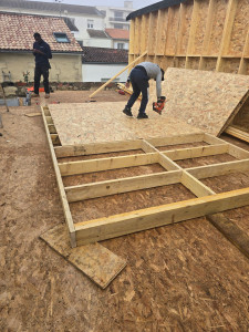 Photo de galerie - Sur élevage création d'un étage en bois 