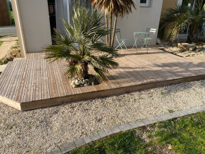 Photo de galerie - Terrasse bois sur lambourdes et plots