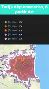 Photo de galerie - Tarifs déplacements, à partir de: