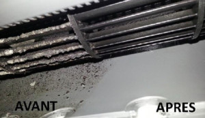 Photo de galerie - Avant/après nettoyage professionnel d'un split.